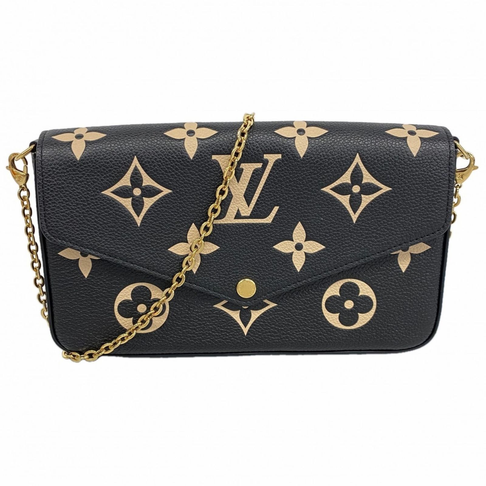 ルイ・ヴィトン(Louis Vuitton) ルイ・ヴィトン 財布・ショルダーウォレット モノグラム・アンプラント バイカラー ポシェットフェリシー M80482 ブラック ベージュレディース