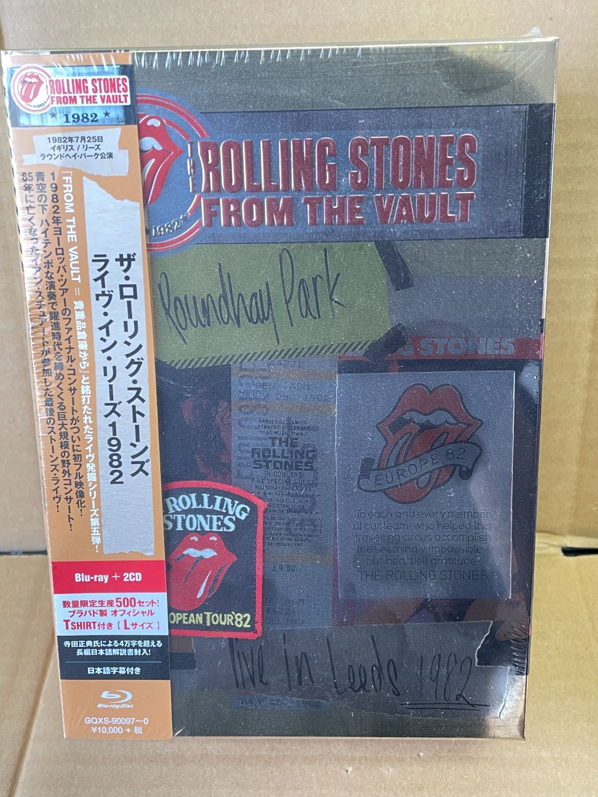 ザ・ローリングストーンズ 未開封ブルーレイ＋CD＋Tシャツ ライブインリーズ1982 THE ROLLONG STONES FROM THE VAULT GQXS90097 TシャツはLサイズ
