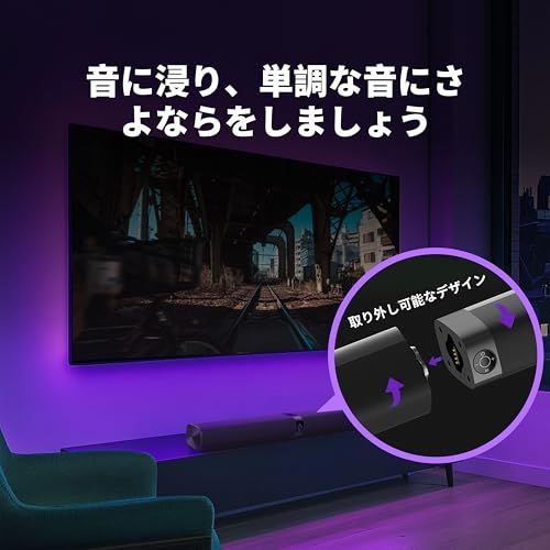 サウンドバー 2 in 1 取り外し可 テレビ スピーカー Bluetooth HolyCrab サウンドバー 2 in 1 取り外し可能 テレビ スピーカー