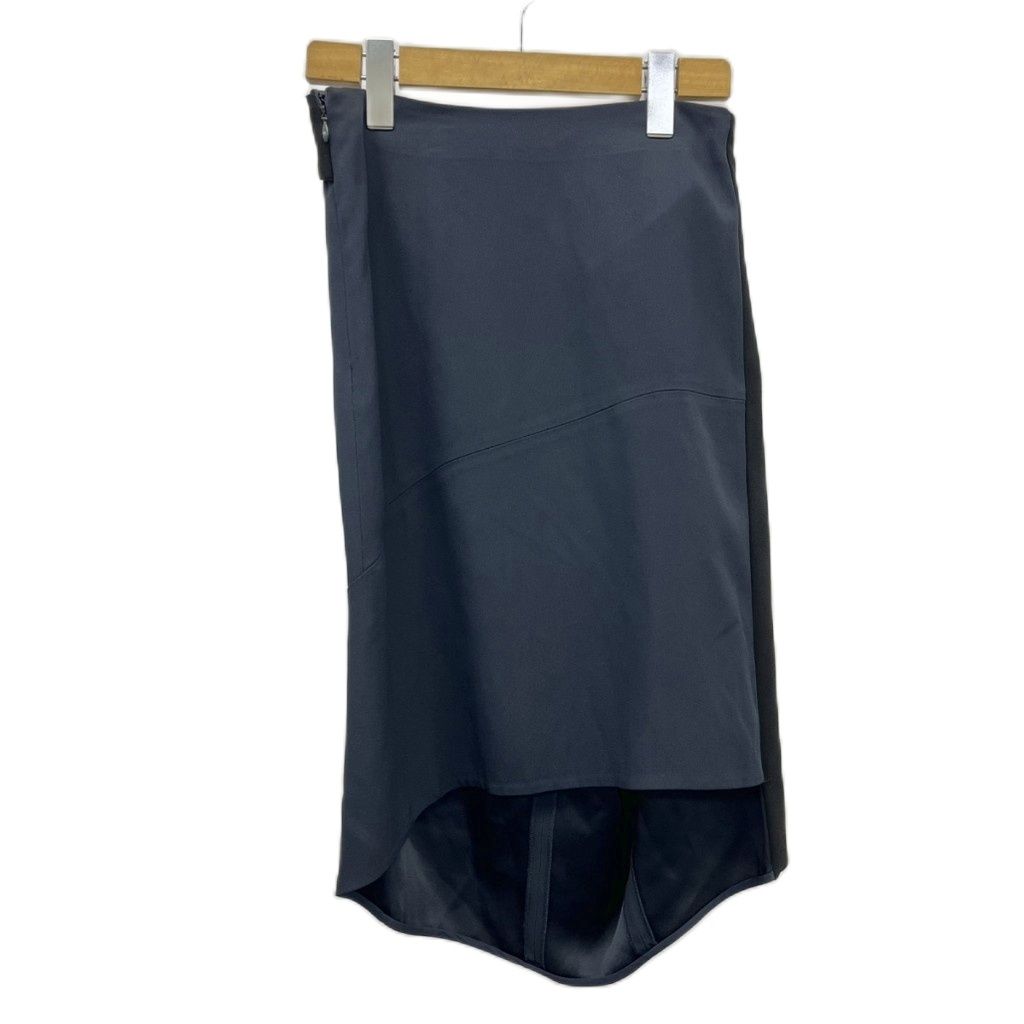 バレンシアガ BALENCIAGA スカート 34 紺 ネイビー 無地 アシンメトリーヘム /KK ■GY62