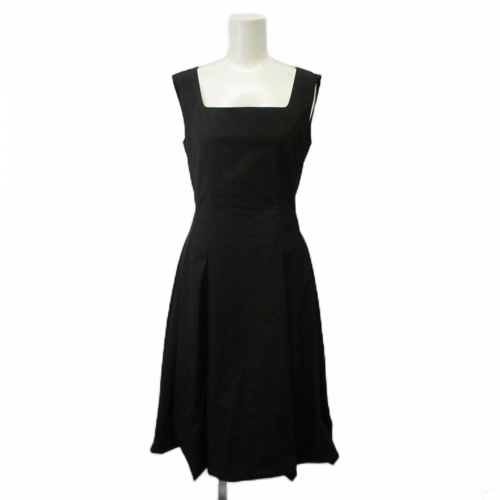 フォクシーニューヨーク FOXEY NEW YORK ワンピース 38 黒 ブラック ノースリーブ スクエアネック バルーンシルエット /KK ■GY62 12,168円