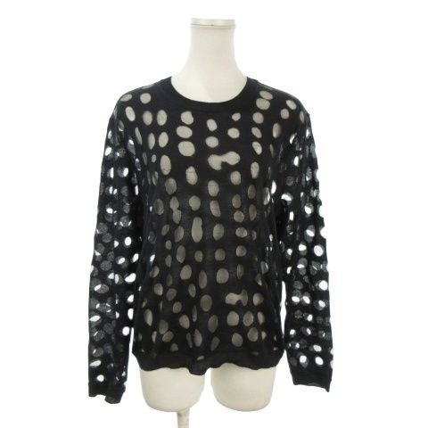 アクネ ストゥディオズ Acne Studios ニット セーター S 黒 ブラック ドット柄 シースルー 長袖 /AO10 ■GY57