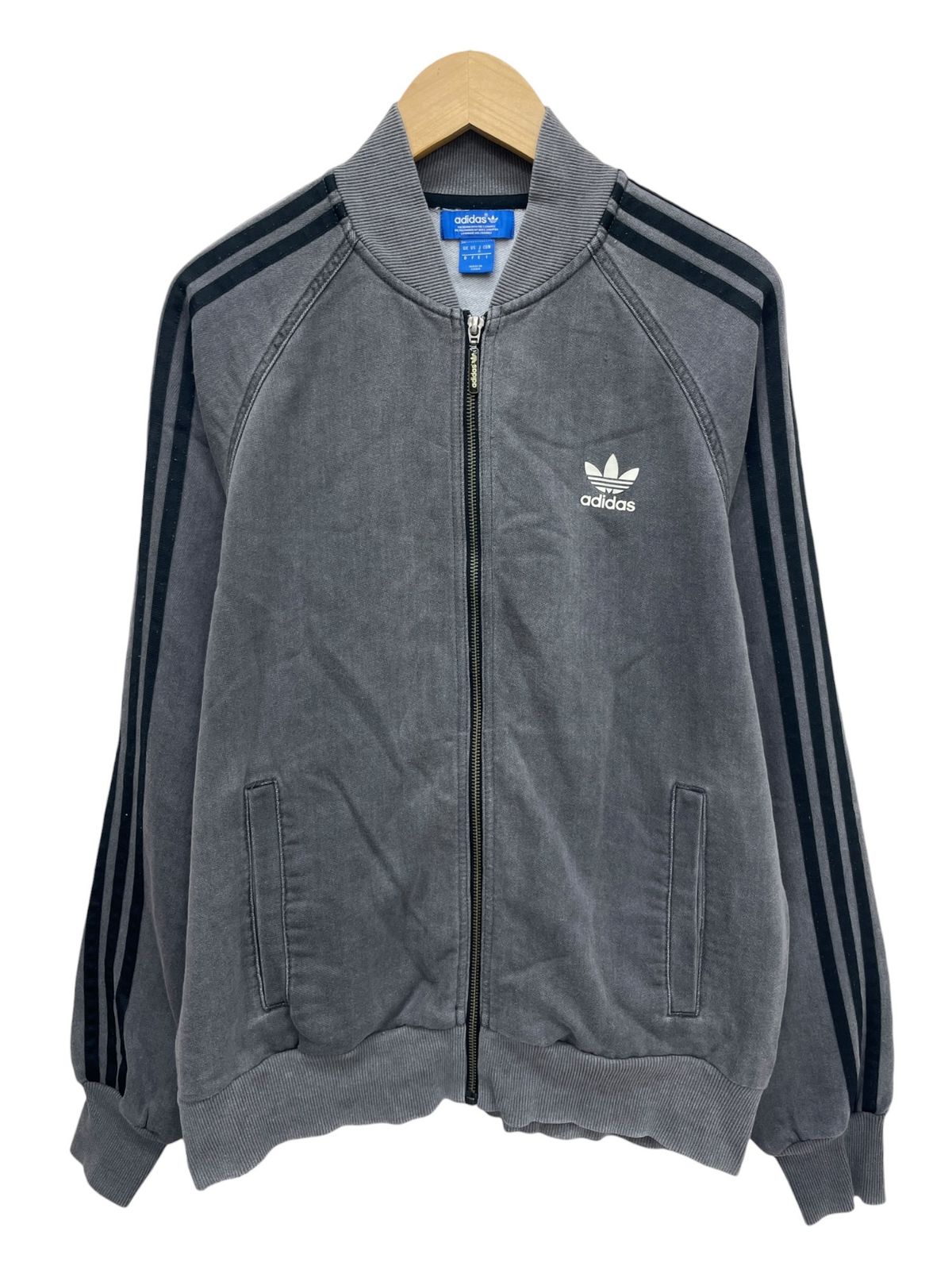 adidas Originals (アディダスオリジナルス) フレンチテリー デニム スーパースター トラックジャケット AJ7742 0 チャコールグレー メンズ/028