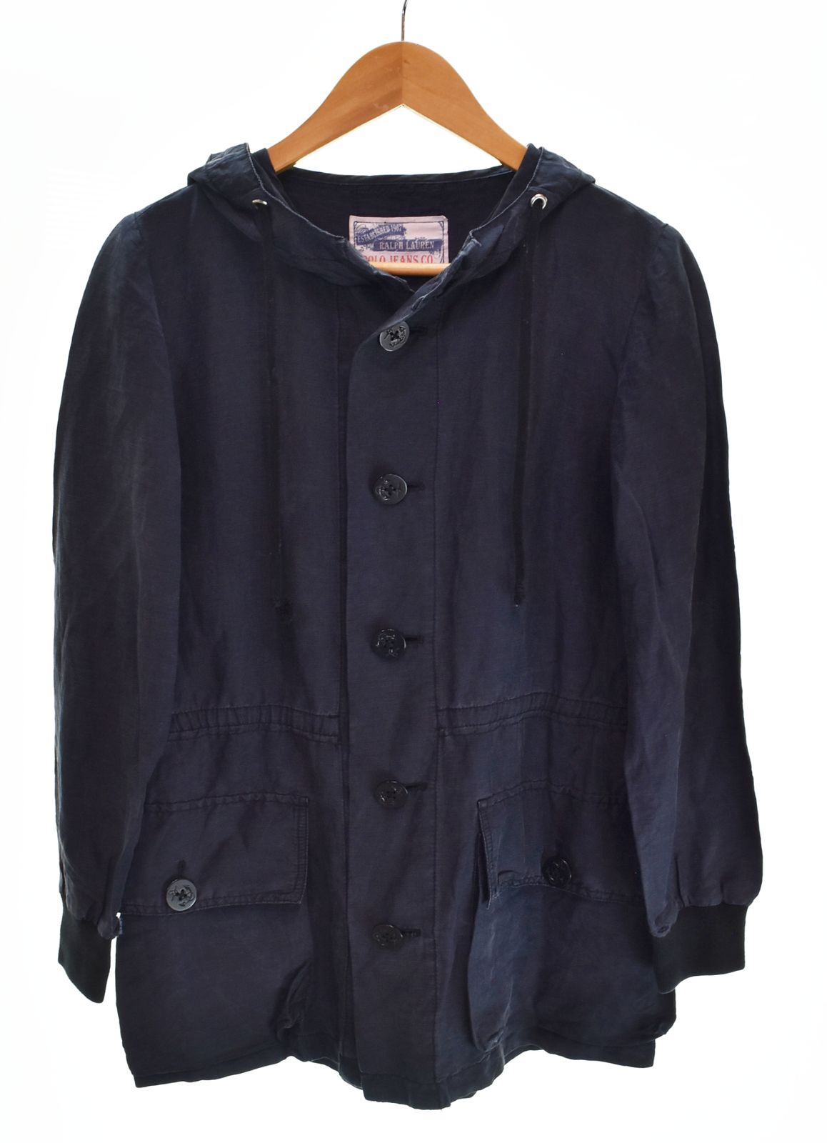 ラルフローレン RalphLauren Polo Jeans Silk Linen Hoodie Shirt ポロジーンズ シルク リネン 麻 フーディー シャツ パーカー JR-WJ-LS-3052 S パーカ ネイビー Sサイズ 103MT-4642