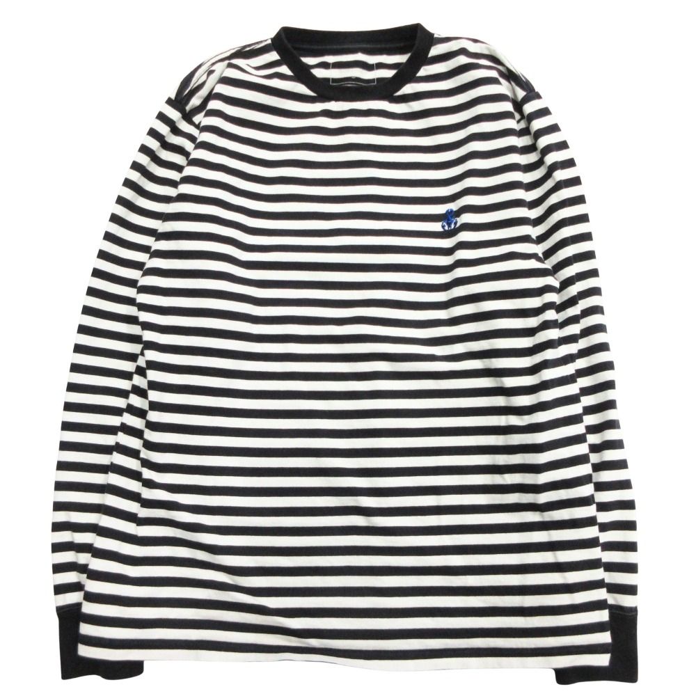 美品 SOPHNET. ソフネット L/S SCORPION BORDER CUT&SEWN スコーピオン ボーダー ロングカットソー Tシャツ 長袖 S ブラック ホワイト メンズ 古着 中古 USED