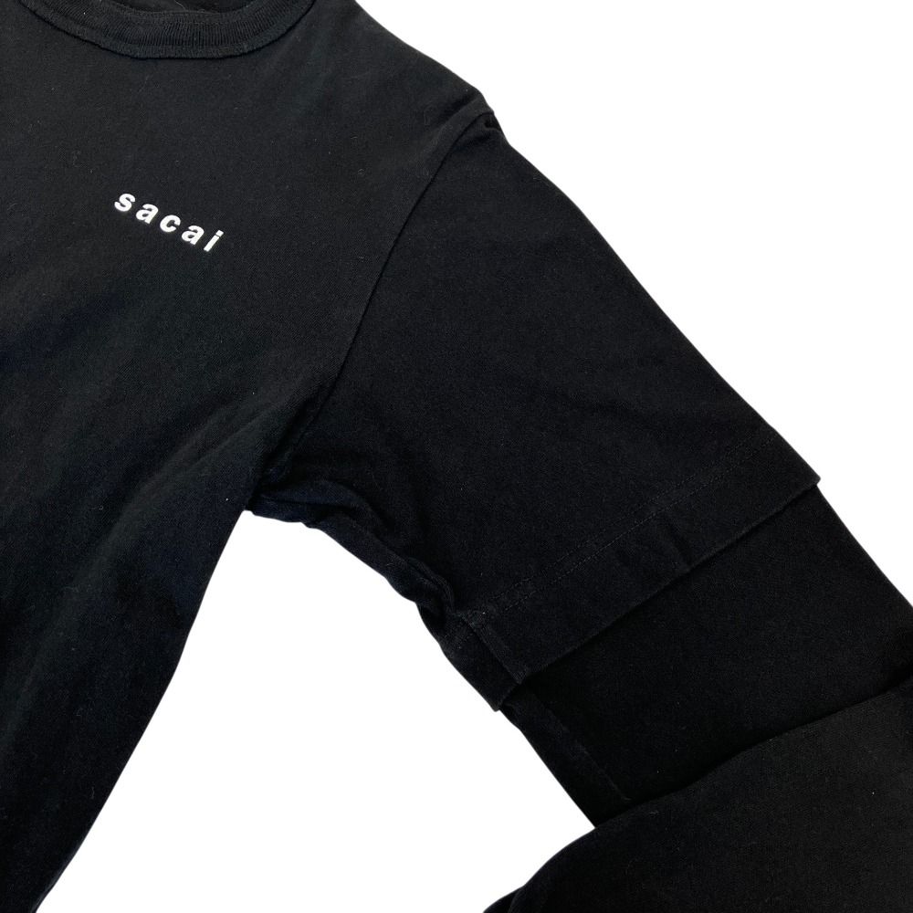 良品 sacai サカイ バックプリント レイヤード ロングスリーブ Tシャツ