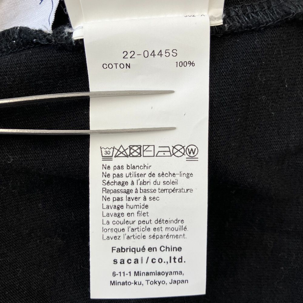 良品 sacai サカイ バックプリント レイヤード ロングスリーブ Tシャツ