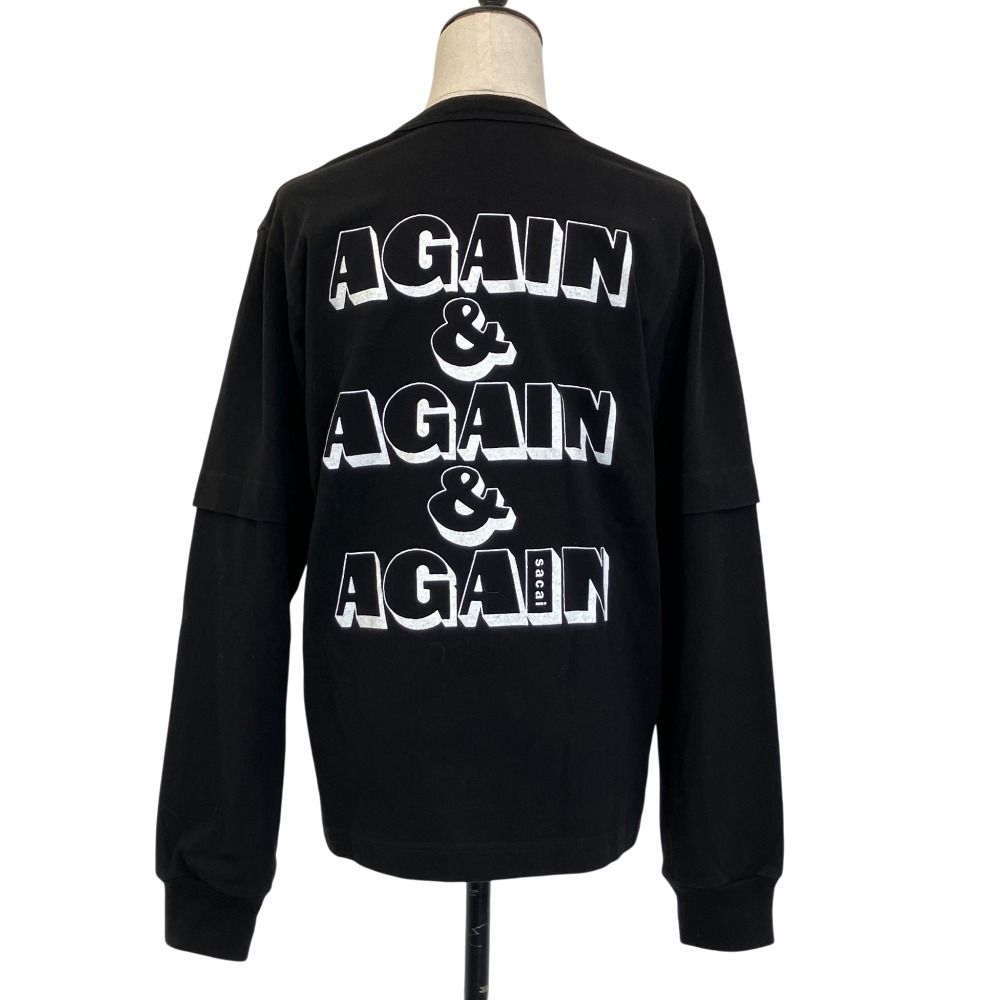 良品 sacai サカイ バックプリント レイヤード ロングスリーブ Tシャツ