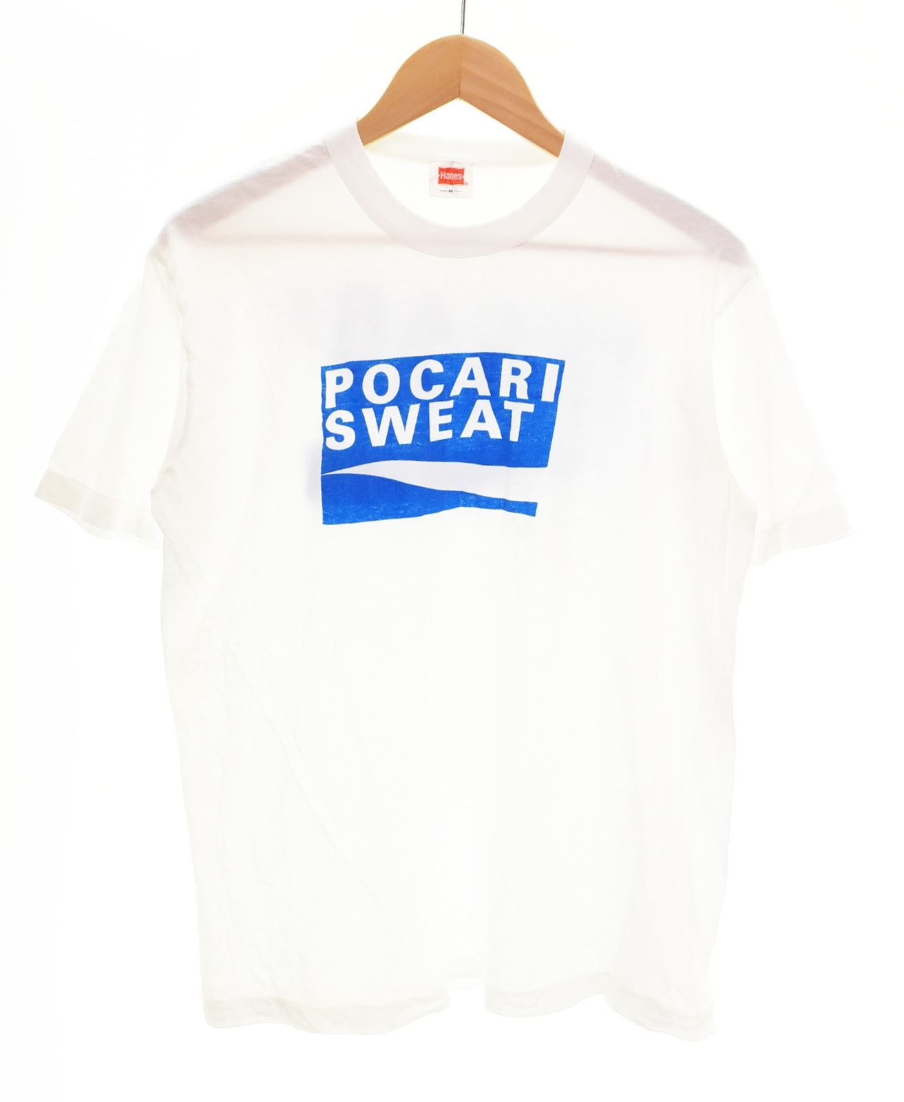 ポカリスウェット POCARI SWEAT 80s Hanes Tee Tシャツ 企業 シングルステッチ 両面 プリント M Tシャツ ホワイト Mサイズ 103MT-4685