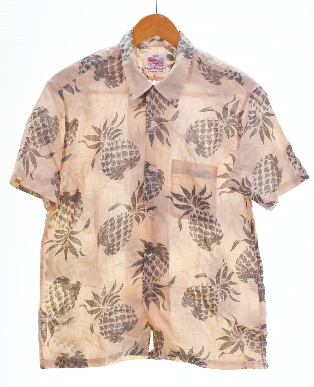 サンサーフ SUN SURF DUKE KAHANAMOKU ALOHA Shirt デューク カハナモク アロハ シャツ 総柄 シャツ DK39092 半袖シャツ ベージュ Lサイズ 103MT-4679