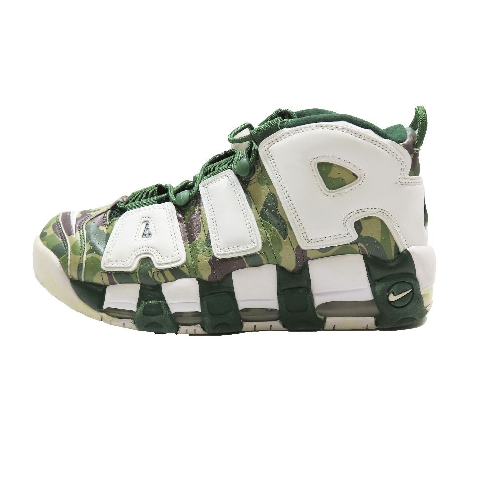 良品 NIKE ナイキ AIR MORE UP TEMPO'96 エア モア アップテンポ カモデザイン ハイカット スニーカー 靴 シューズ 26cm グリーン メンズ 古着 中古 USED