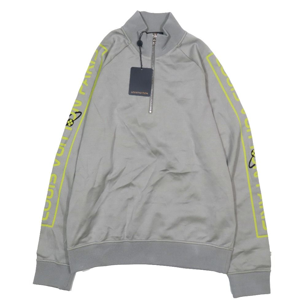 未使用 LOUIS VUITTON ルイヴィトン 19ss ハーフジップ スウェットシャツ アームロゴ プルオーバー ジャケット 4L 大きいサイズ グレー メンズ 古着 中古 USED 未使用 LOUIS VUITTON ルイヴィトン 19ss ハーフジップ スウェット