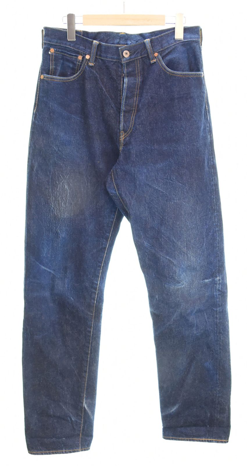 エフオービーファクトリー FOB FACTORY SELVEDGE GARAGE DENIM セルビッチ ガレージ デニムパンツ 赤耳 ボタンフライ シンチバック F165 デニム ブルー 32 103MB-970