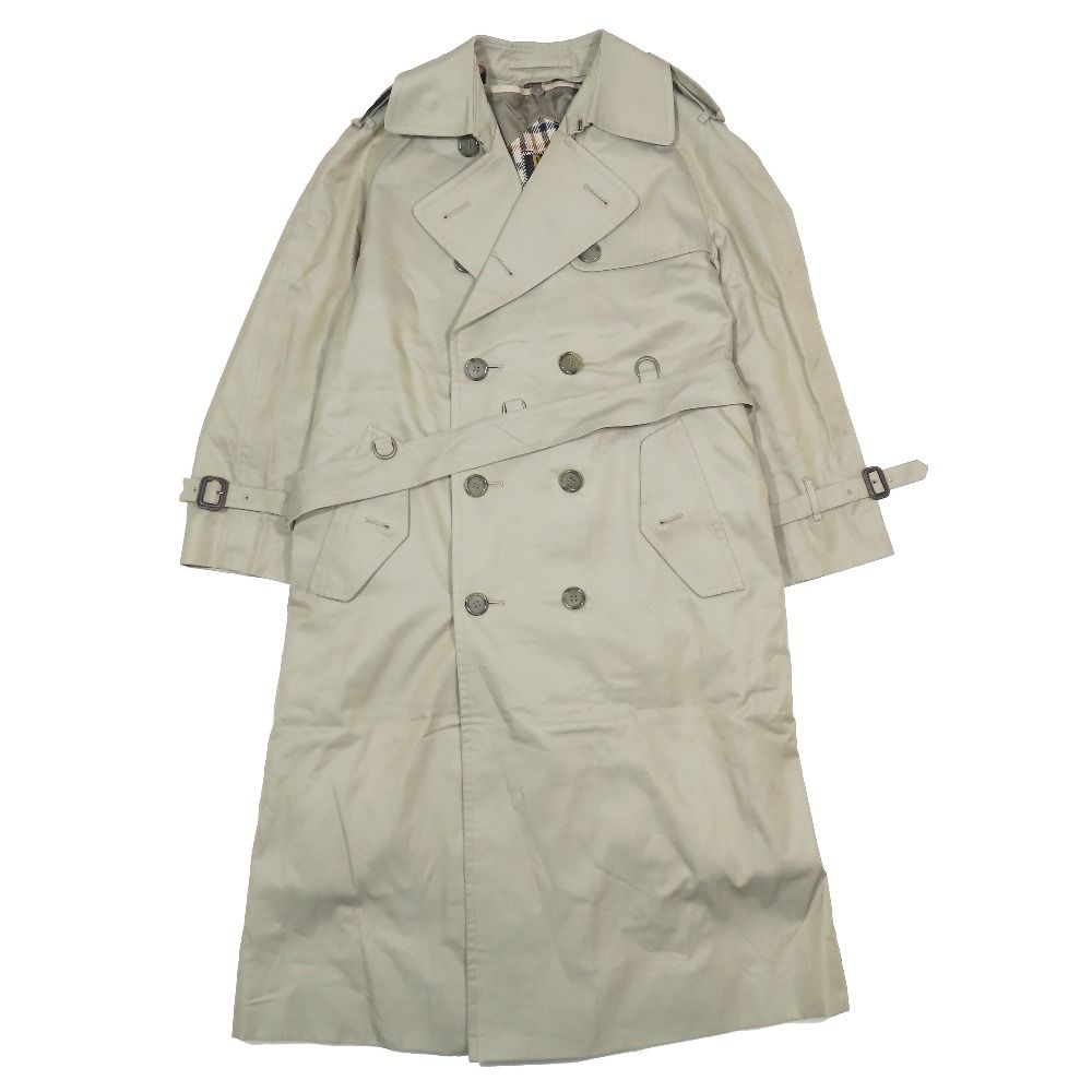 美品 DAKS ダックス ライナー付き ロング トレンチコート ジャケット ウエストベルト アウター カーキ レディース 古着 中古 USED