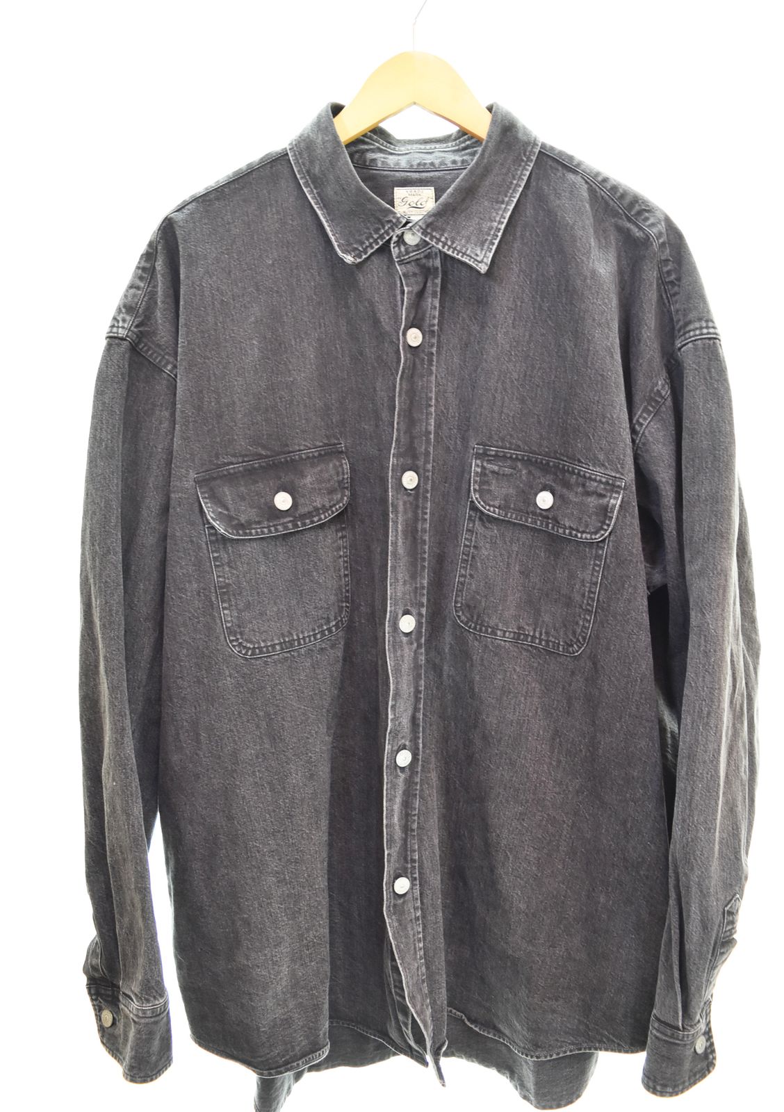 ゴールド gold DENIM BIG WORK SHIRT 長袖シャツ GL28479 XL 長袖シャツ ブラック LLサイズ 103MT-4672