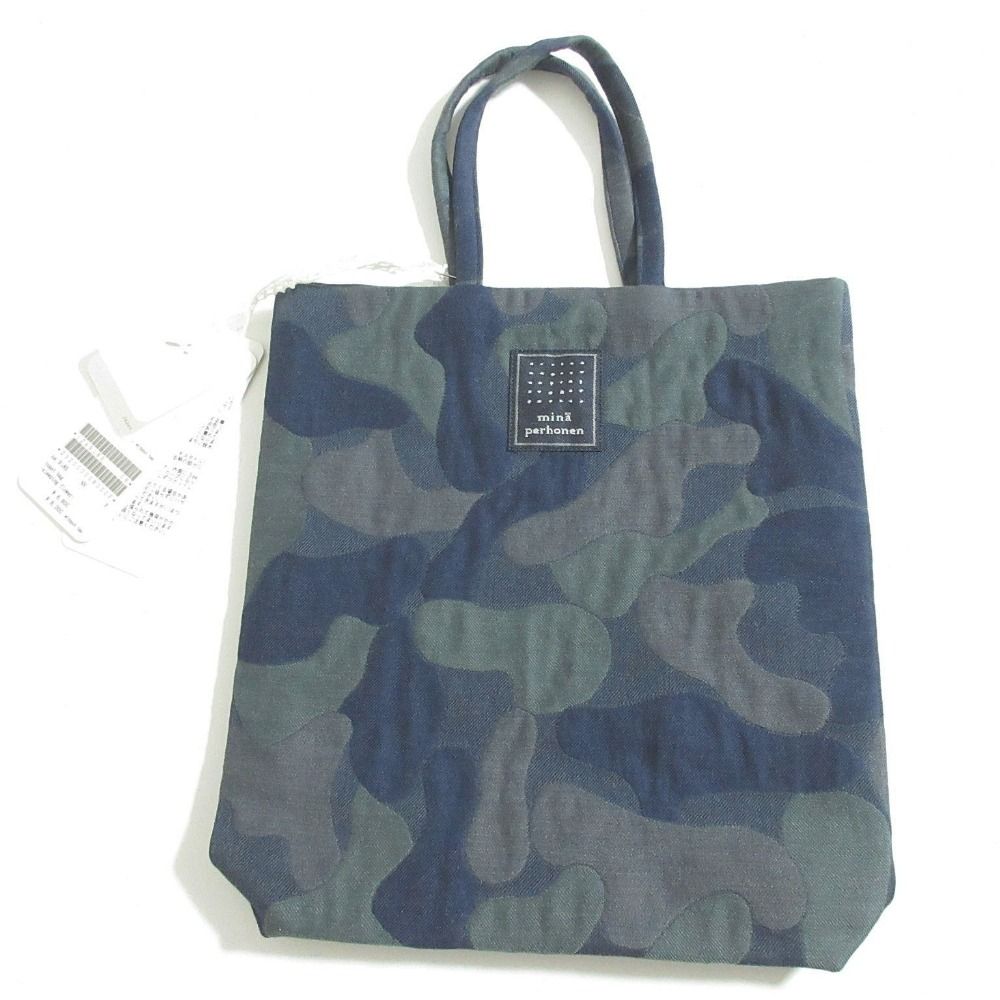 新品同様 mina perhonen ミナペルホネン toast bag sleeping flower トーストバッグ ミニトートバッグ za9185 ネイビー レディース 古着 中古 USED 7,447円