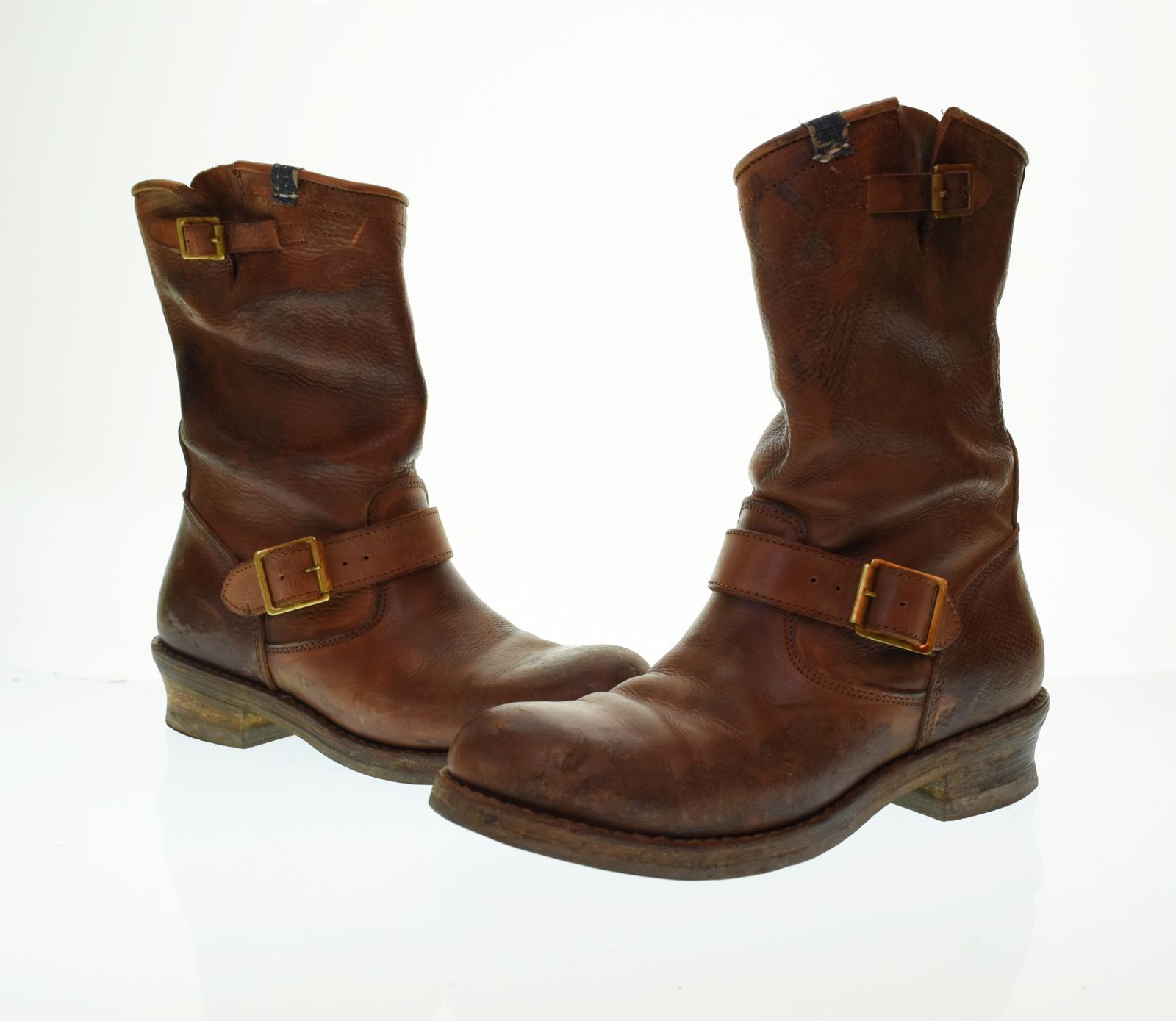 ビズヴィム visvim T.W.O. BOOTS FOLK TWO ヴィンテージ加工 ICT INDIGO CAMPIONG TRAILER 224902002001 メンズ靴 ブーツ エンジニア ブラウン 8.5 26.5cm 103S-1665