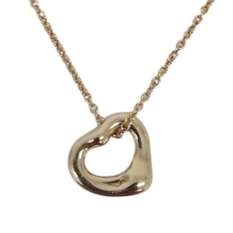 美品 Tiffany&Co. ティファニー 925 オープンハート スモール ネックレス シルバー レディース 古着 中古 USED