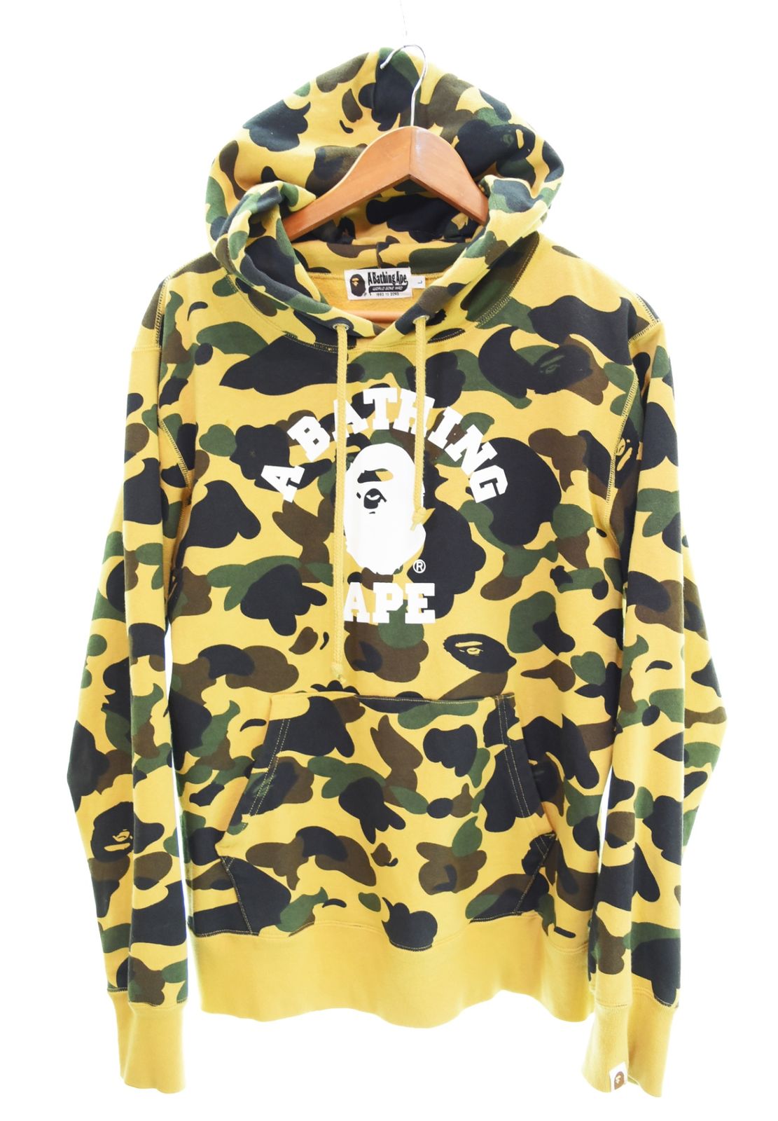 アベイシングエイプ A BATHING APE CAMO COLLEGE PULLOVER HOODY カモカレッジロゴパーカー 001PPI301012M パーカ マルチカラー Lサイズ 103MT-4637