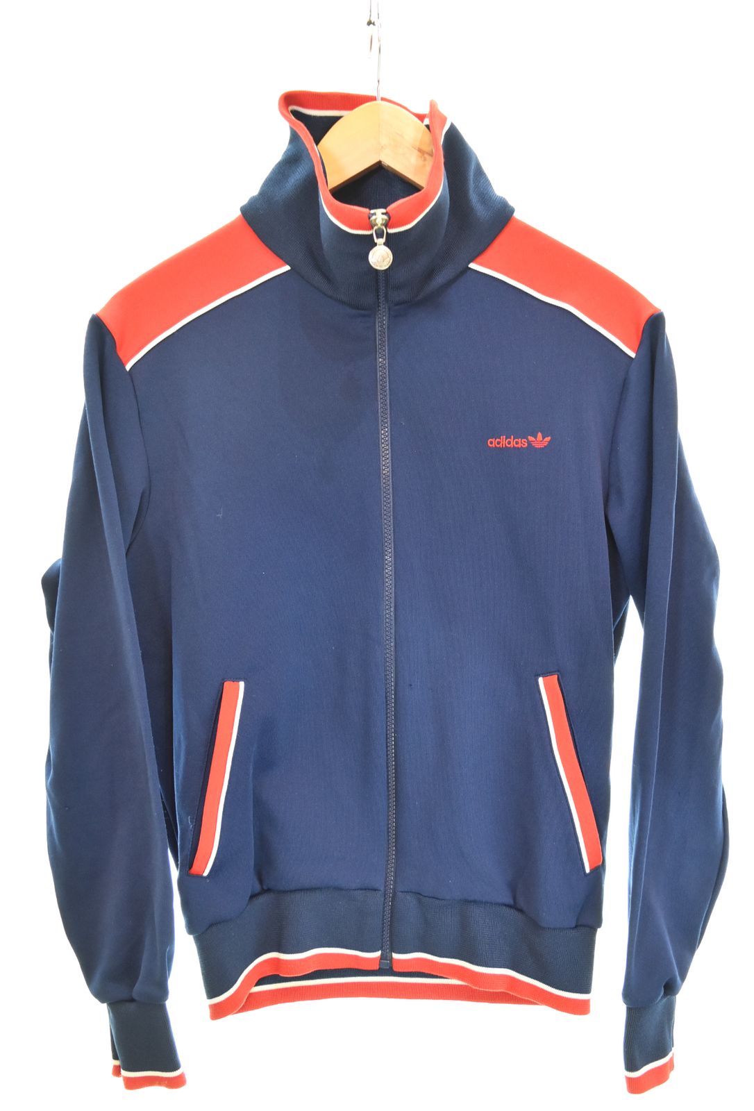 アディダス adidas 70s80s デサント製ジャージ トラックジャケット ジャージ ATS-72 ジャケット ネイビー Mサイズ 103MT-4670