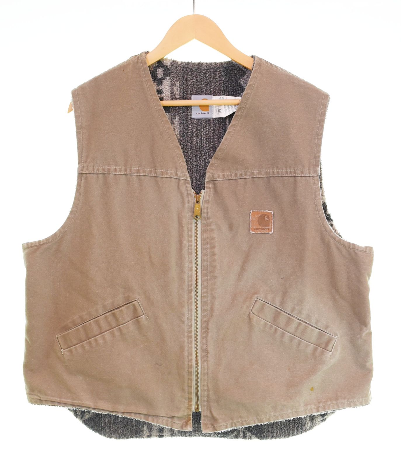 カーハート Carhartt 90s USA製 横星 Duck Zip Vest ダック地 ジップ