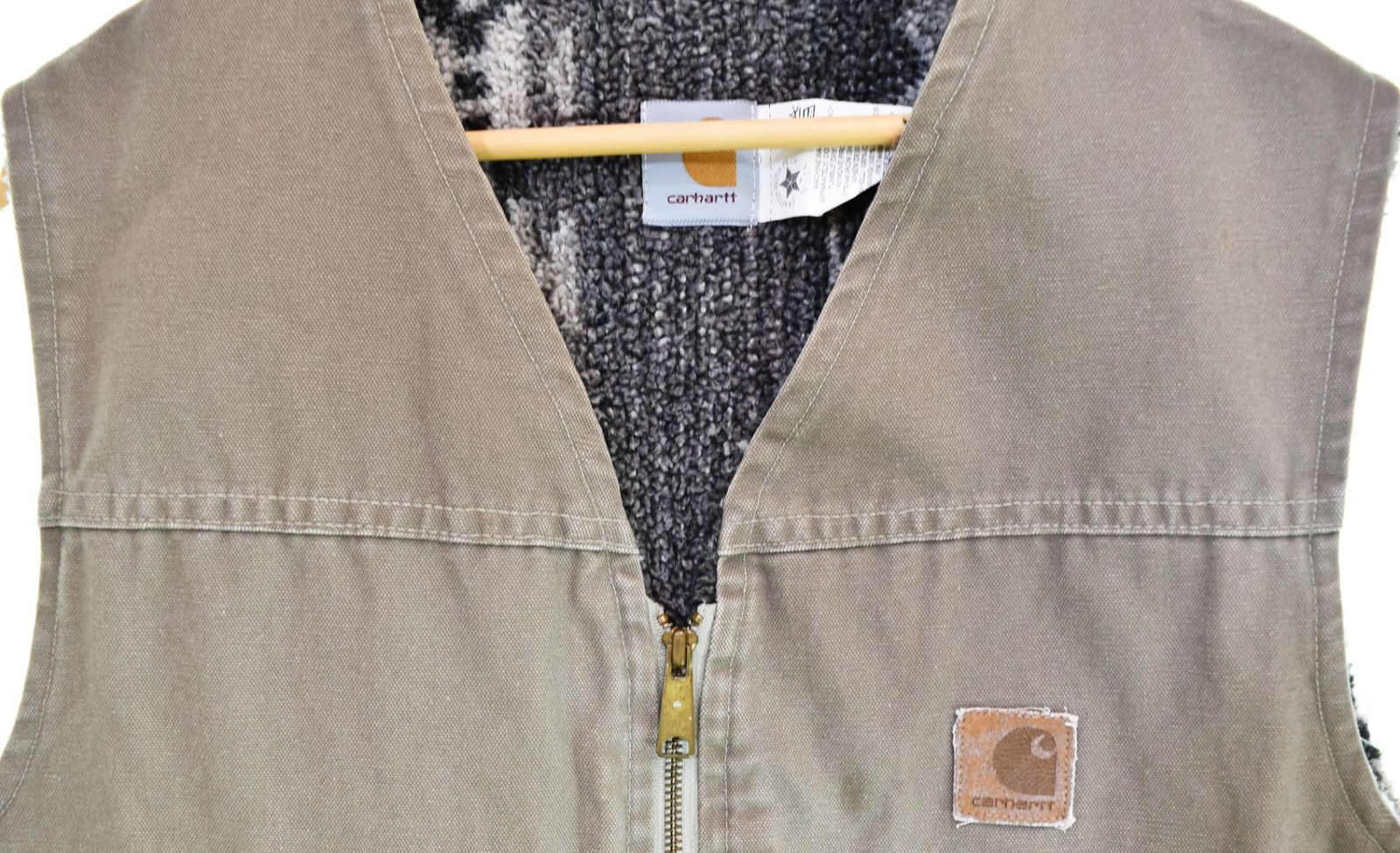カーハート Carhartt 90s USA製 横星 Duck Zip Vest ダック地 ジップ