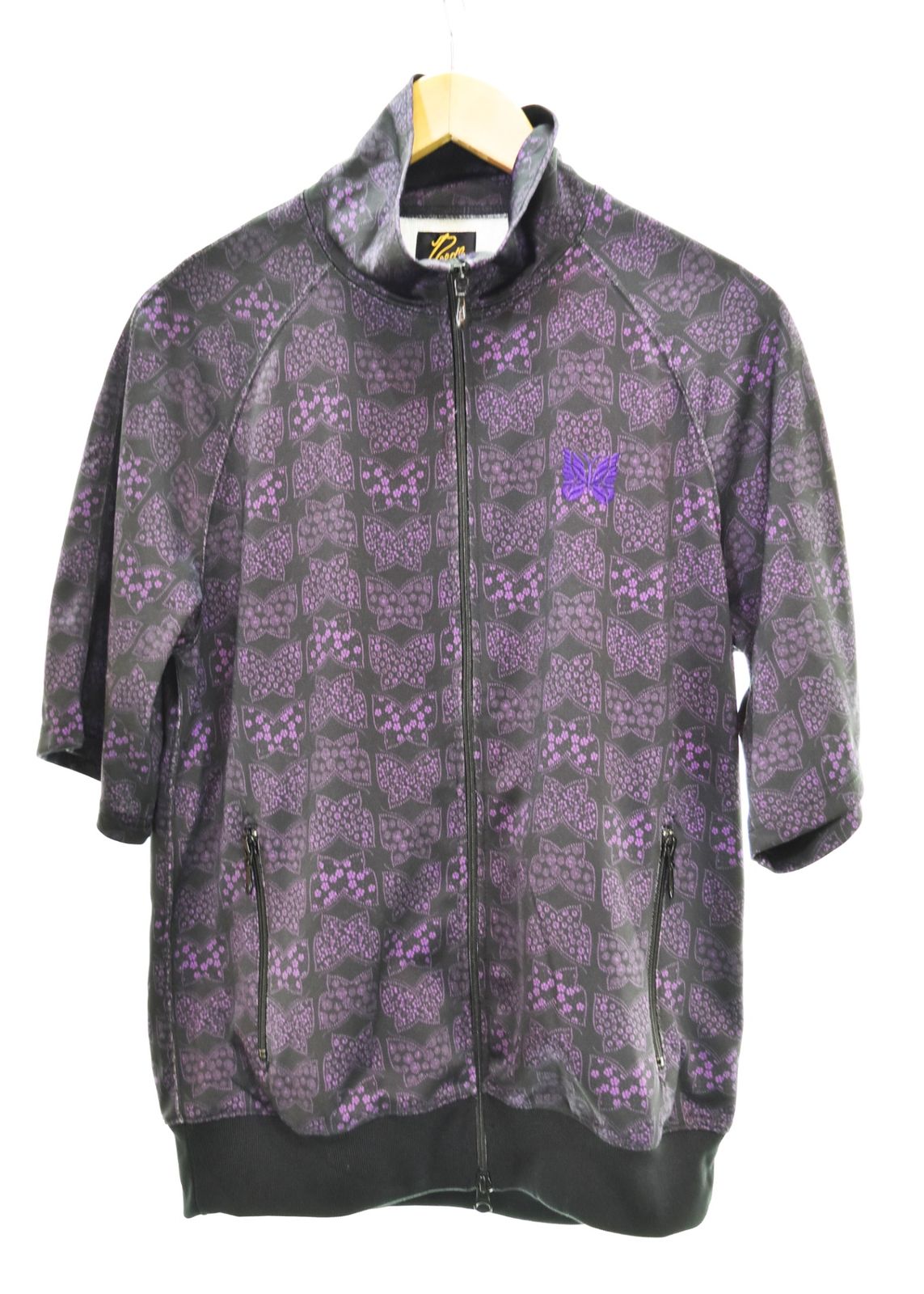 ニードルス Needles Track Jacket 蝶 ジャージ IN405 半袖シャツ パープル Mサイズ 103MT-4689
