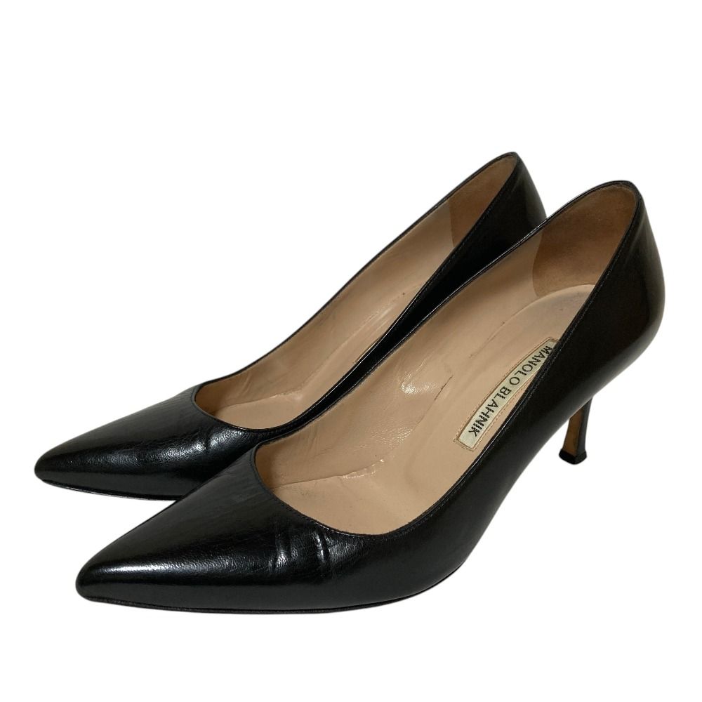 良品 MANOLO BLAHNIK マノロブラニク ポインテッドトゥ レザー