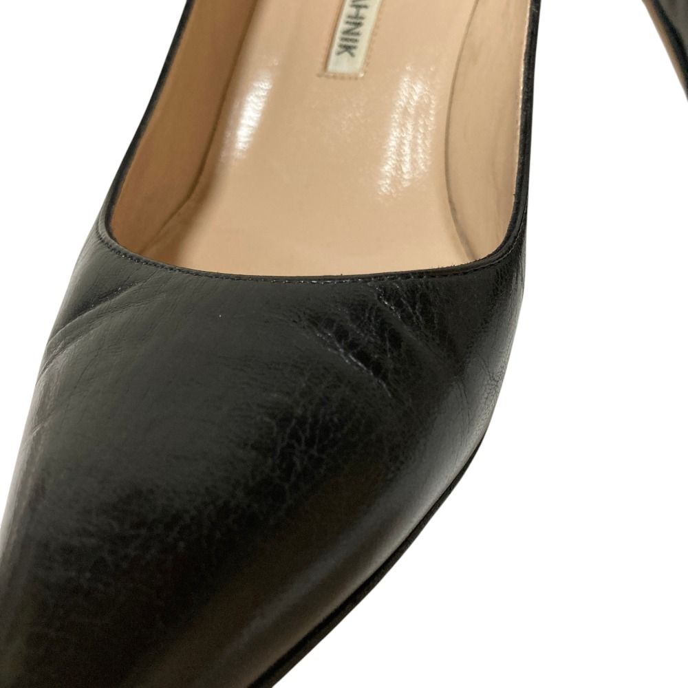 良品 MANOLO BLAHNIK マノロブラニク ポインテッドトゥ レザー