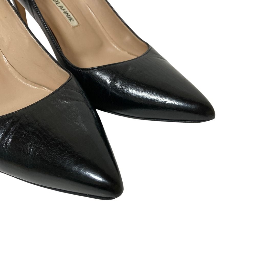 【美品】マノロブラニク レザー　パンプス　ポインテッドトゥ　23 良品 MANOLO BLAHNIK マノロブラニク ポインテッドトゥ レザー