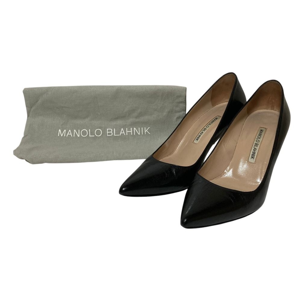 良品 MANOLO BLAHNIK マノロブラニク ポインテッドトゥ レザー