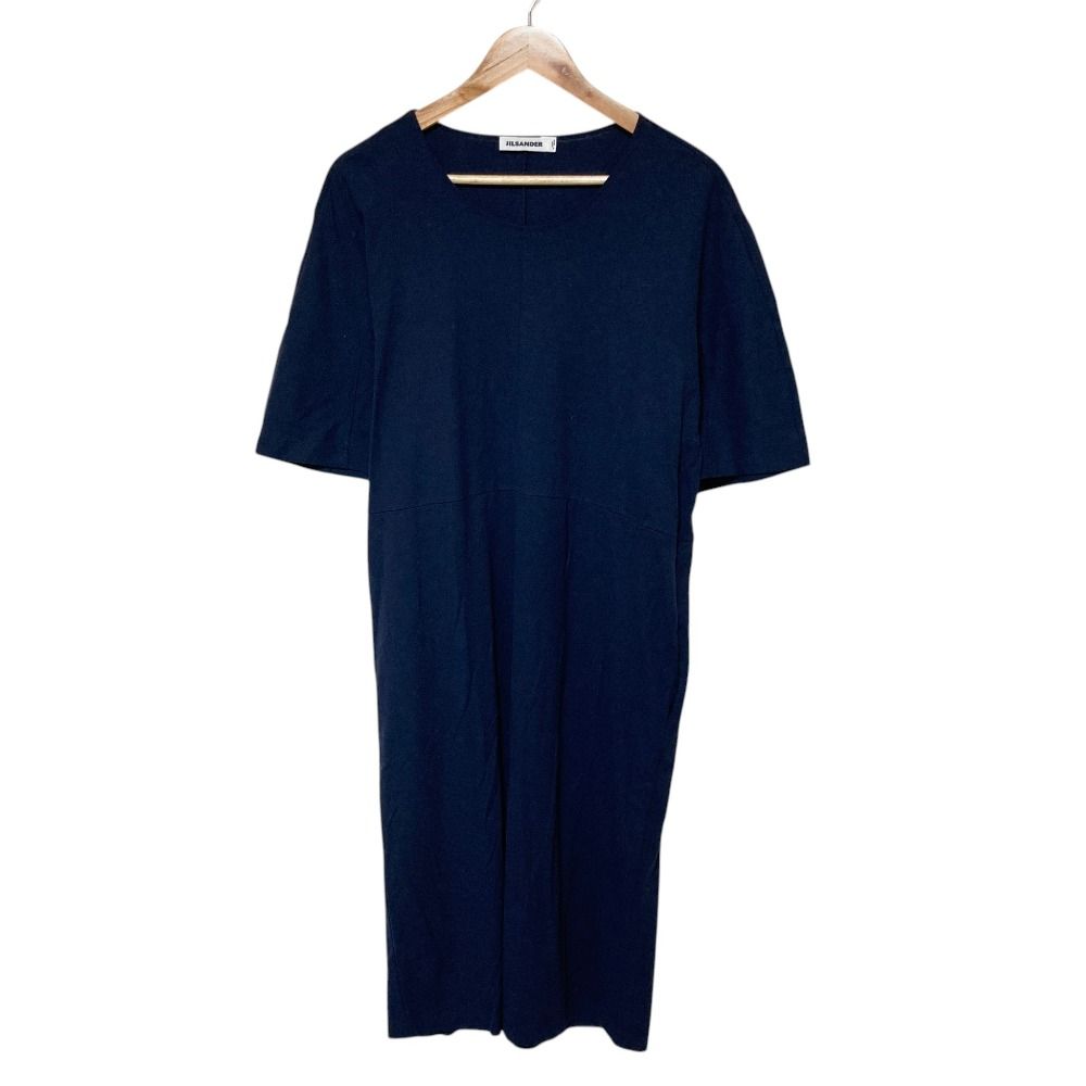 【美品/JIL SANDER】ネイビー半袖ワンピース 38サイズ JIL SANDER ジルサンダー カットソーワンピース サイズ38 ネイビー