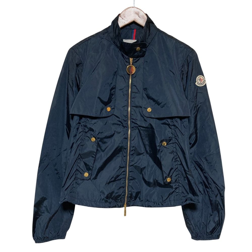 美品 MONCLER モンクレール EPICEA スタンドカラー ナイロンジャケット 1 ネイビー レディース 古着 中古 USED