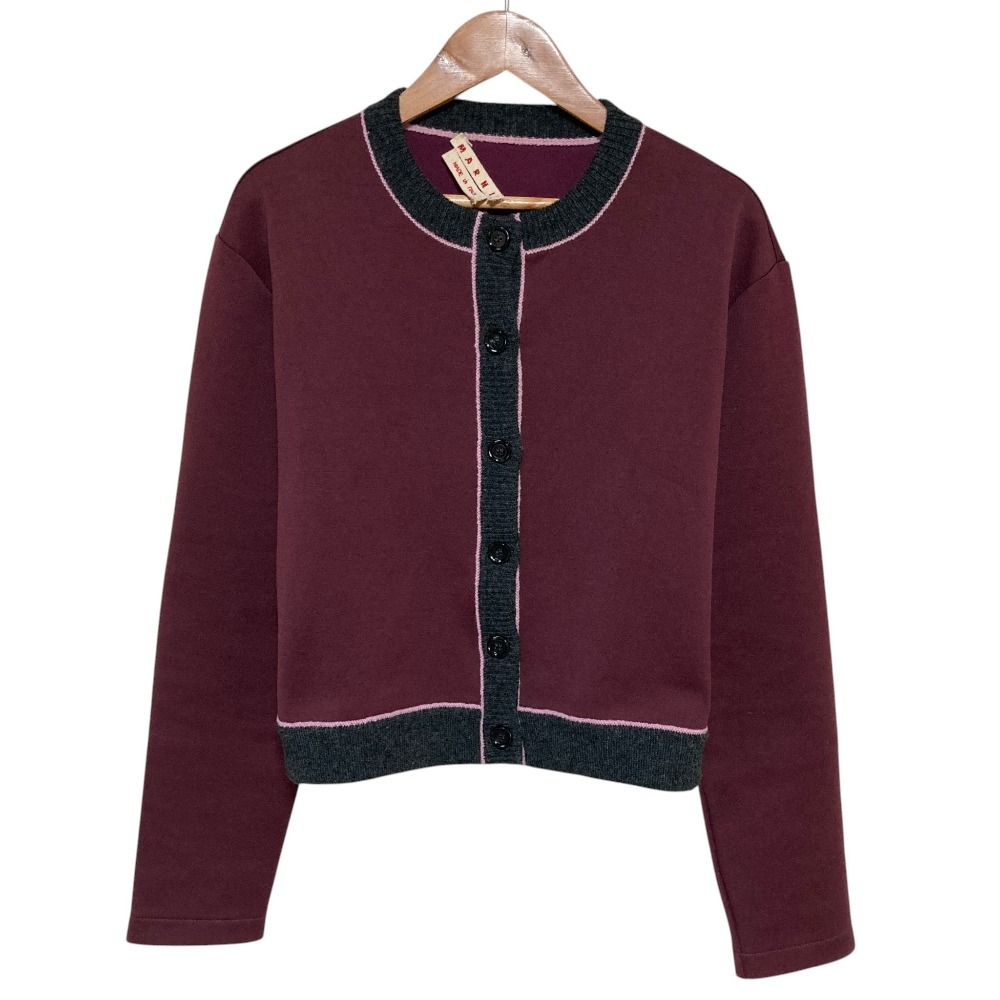 美品 MARNI マルニ 配色 クロップド スウェット カーディガン サイズ40 