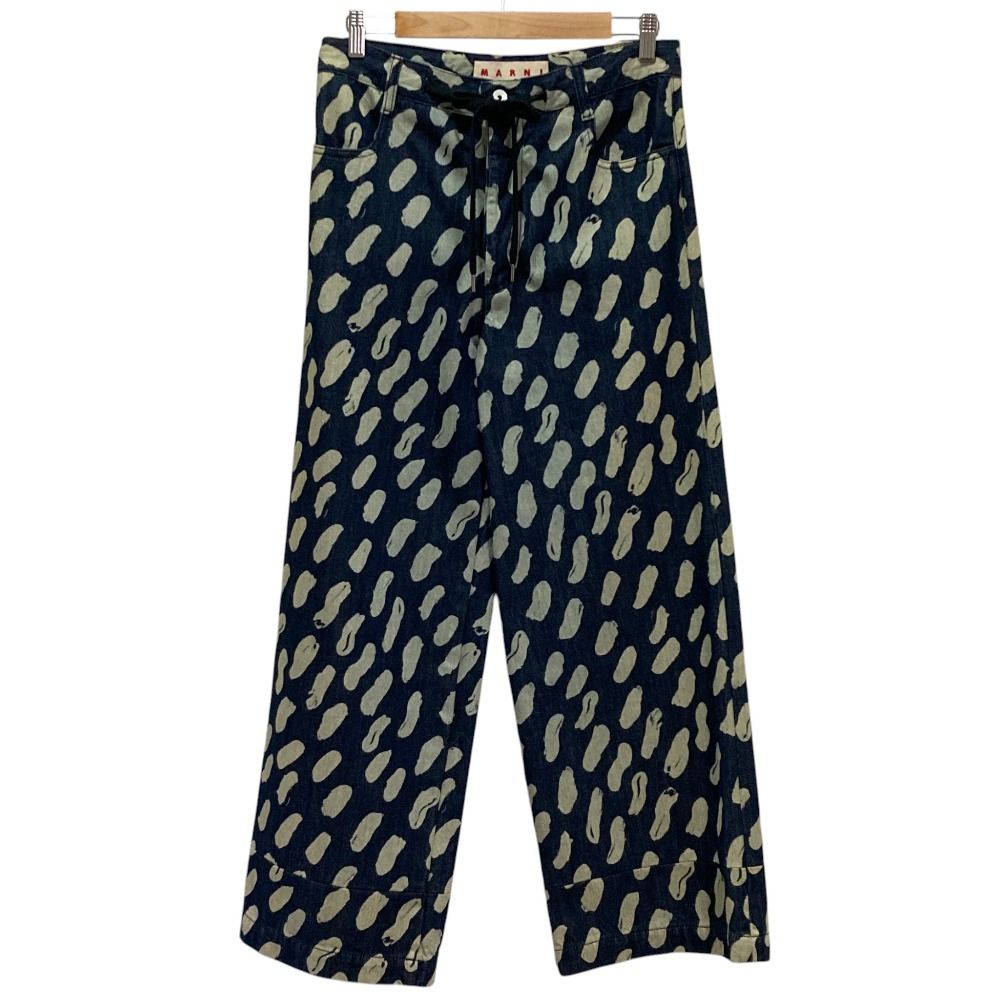 美品 MARNI マルニ プリント ワイドジーンズ デニムパンツ 36 インディゴ レディース 古着 中古 USED 11,093円
