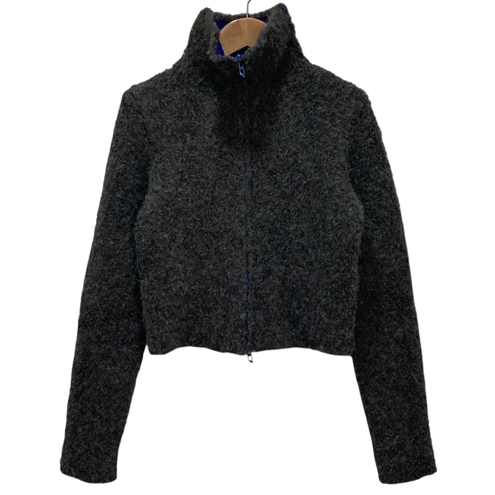 美品 DIESEL ディーゼル M-ELEONERE クロップドジップアップカーディガン M グレー レディース 古着 中古 USED