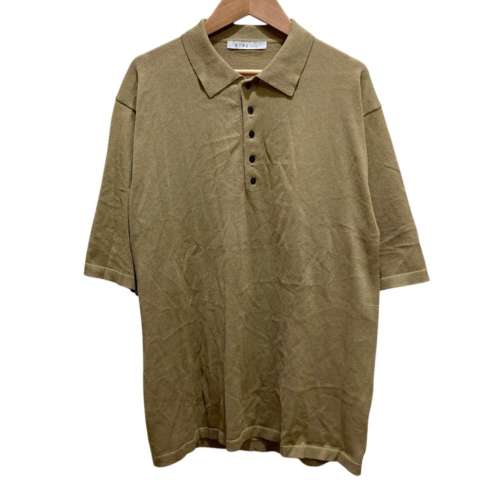 美品 25SS ETRE TOKYO エトレトウキョウ ハーフスリーブ ニットポロシャツ カットソー 1225311154 F ベージュ レディース 古着 中古 USED