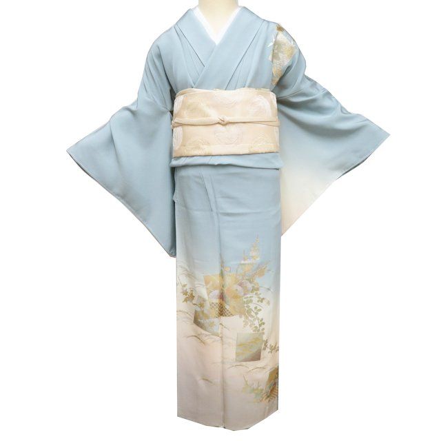 ☆竹パンダ様専用☆ 訪問着 着物 中古 正絹 袷 和田光正 落款 金銀彩