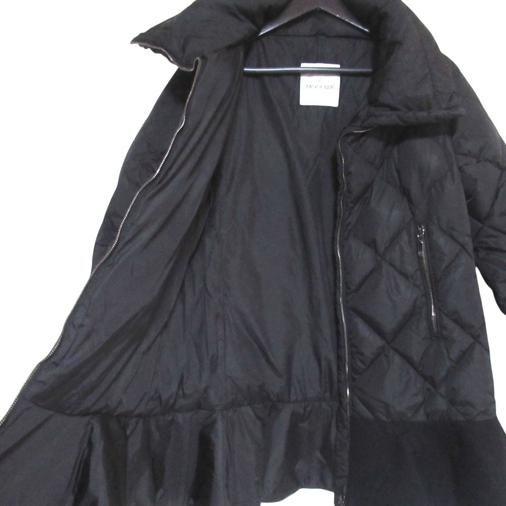 MONCLER モンクレール VOUGLANS フレアヘム キルティング ダウンコート ダウンジャケット サイズ0 ブラック レディース 古着 中古 USED