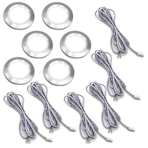 S-NET DC 整備士監修 12v ledダウンライト 3W 小型 ダウン ライト シルバー枠 ホワイト 6500K 組立 必要 68mm 厚さ 14mm 6個 国内発送 37655b43