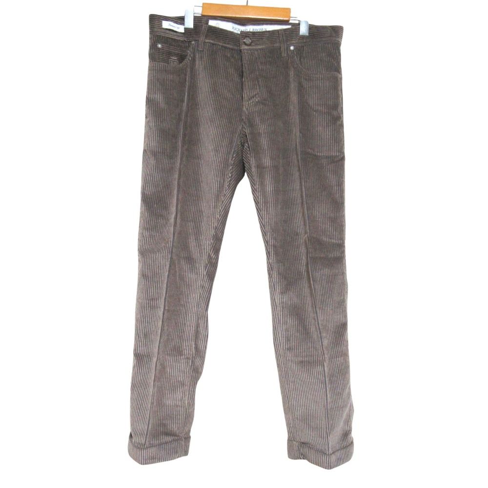 美品 RICHARD J.BROWN リチャードジェイブラウン コットン カシミヤブレンド コーデュロイパンツ W33 ブラウン メンズ 古着 中古 USED