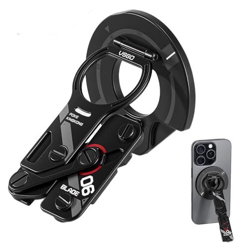 VSGO MagSafe スマホリング スタンド 開封カッター機能付き 360度固定 縦横置き メタルリング付き 軽量48g 7mm薄型 iPhone/Android/タブレット対応 EDCガジェット (ブラック) 国内発送 33dcfc5f