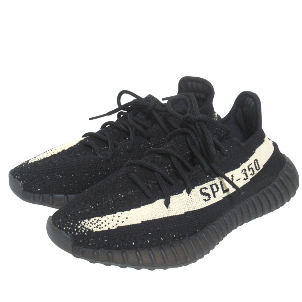 美品 adidas アディダス Yeezy Boost 350 V2 ニット スニーカー シューズ BY1604 27cm US9 ブラック メンズ 古着 中古 USED