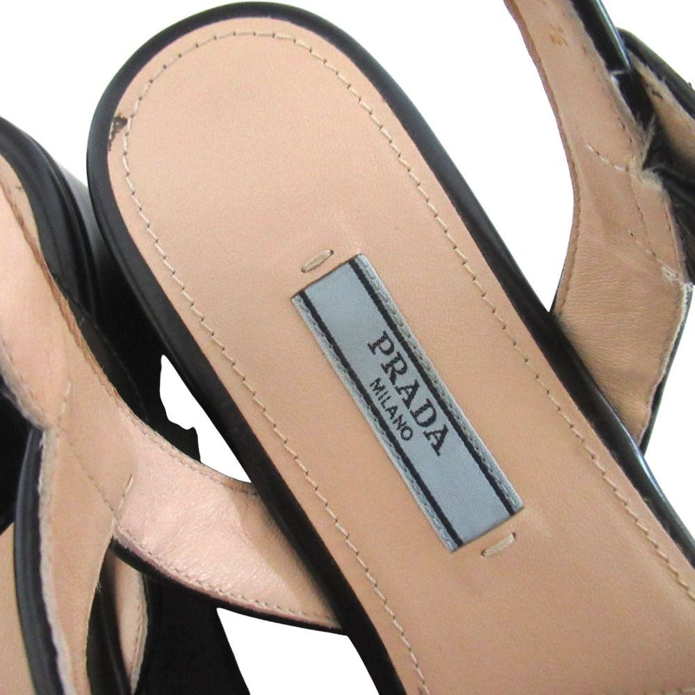 美品 PRADA プラダ アンクルストラップ ウエッジソール