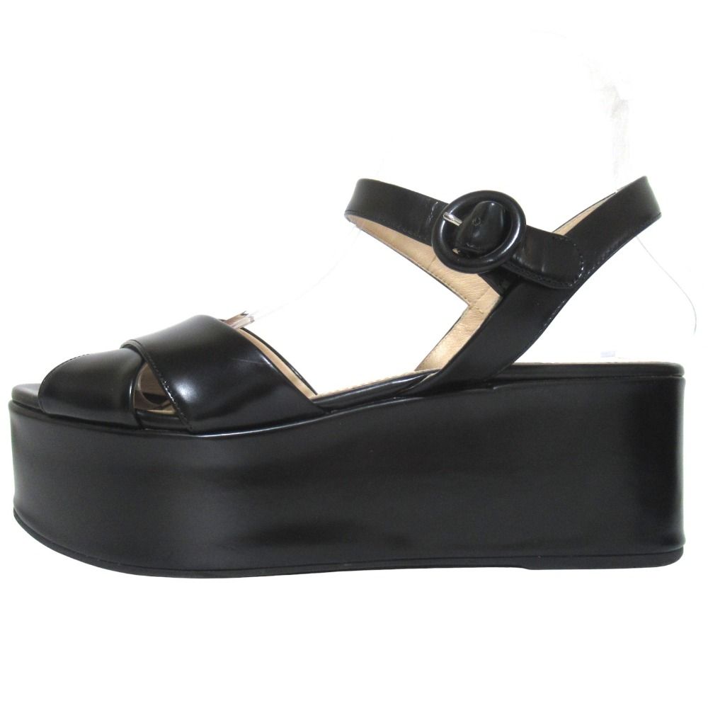 美品 PRADA プラダ アンクルストラップ ウエッジソール