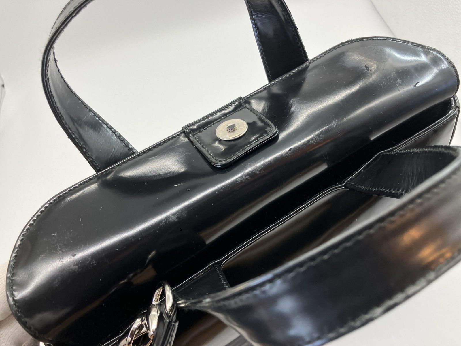 GUCCI グッチ インターロッキングG エナメル 2WAY ショルダーバッグ