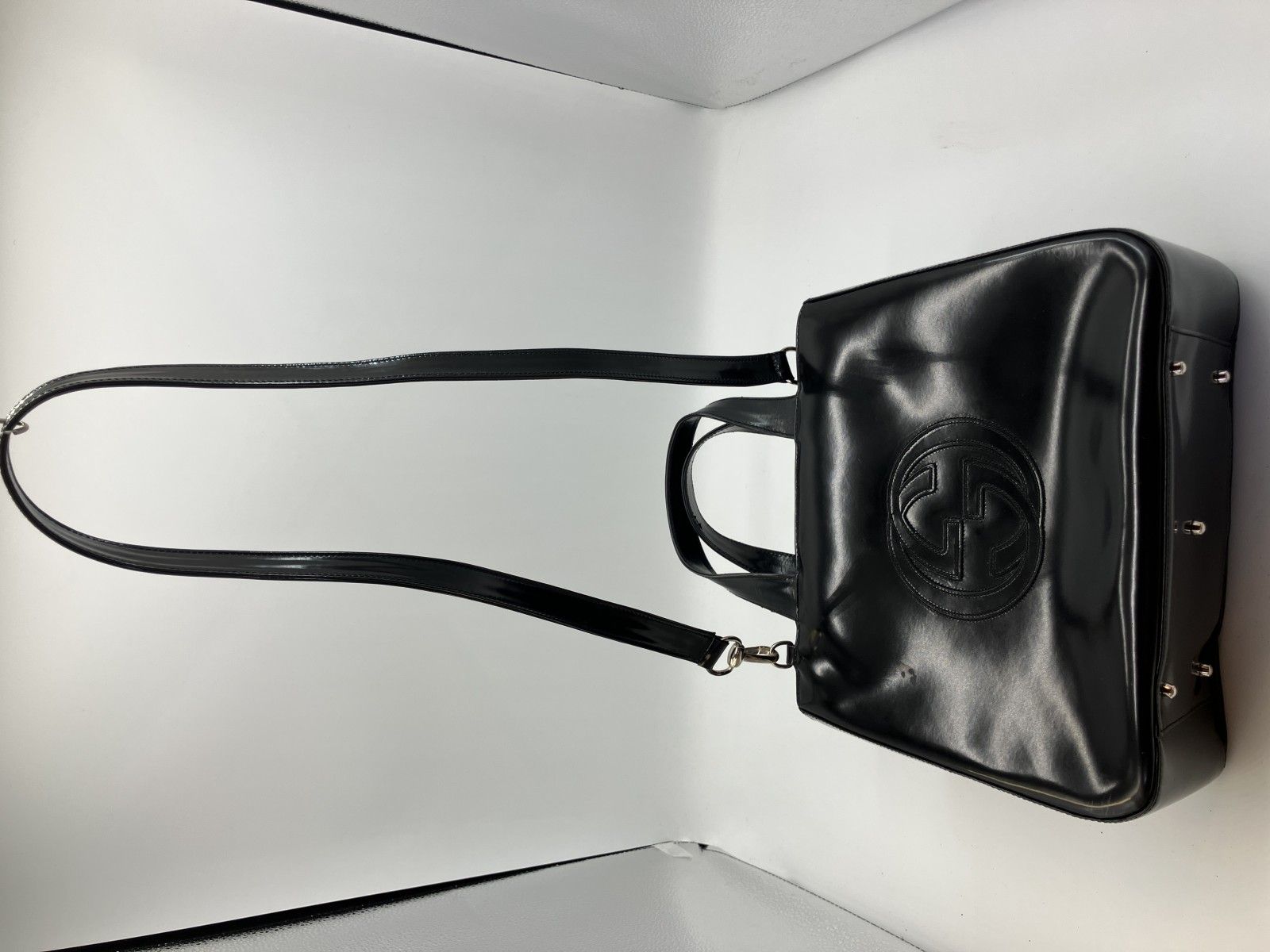 GUCCI グッチ インターロッキングG エナメル 2WAY ショルダーバッグ