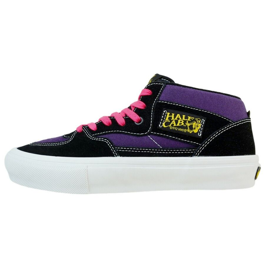 VANS スニーカーVANS ヴァンズ バンズSKATE HALF CAB【箱なし】スケート ハーフキャブBLACK/PURPLE ブラック パープル紫 白 黒スエード キャンバス ミッドカットスケシュー メンズ スニーカー 靴 SK8
