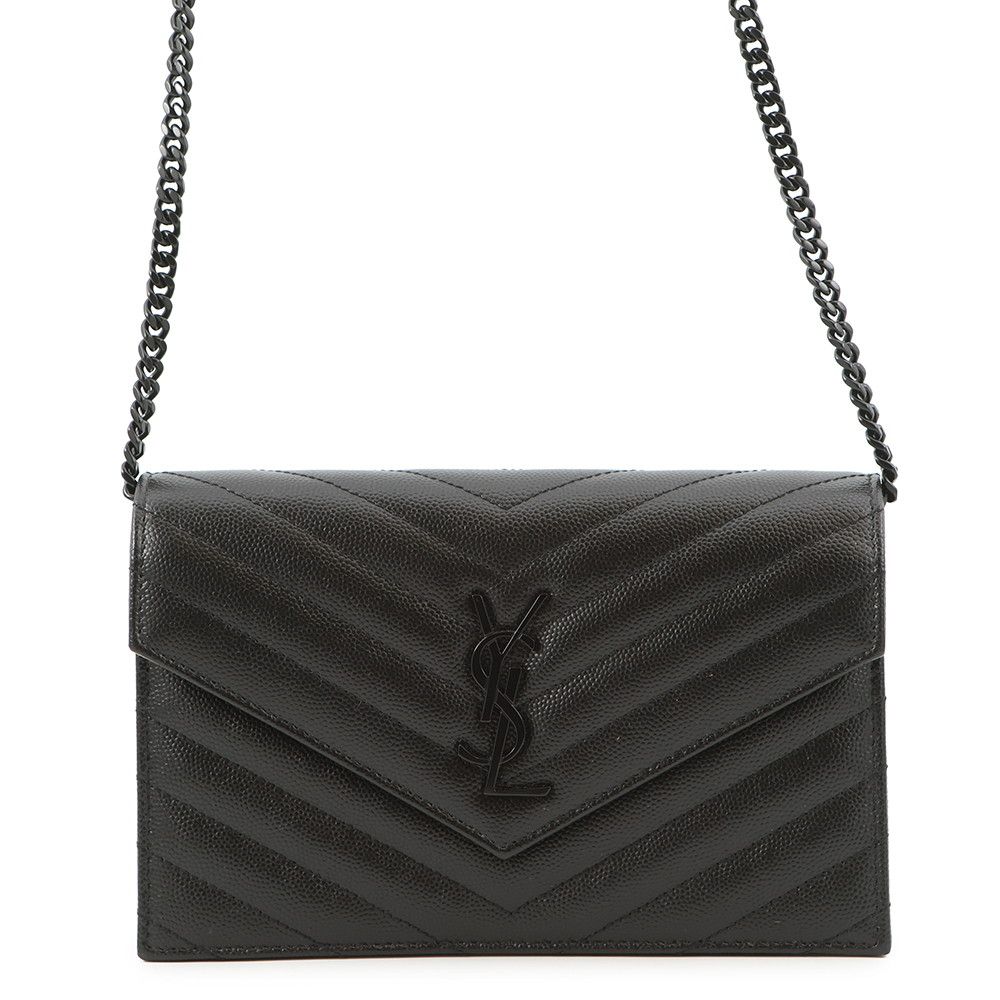 サンローランパリ チェーンショルダーウォレット カサンドラ レザー 695108 SAINT LAURENT PARIS 財布 黒
