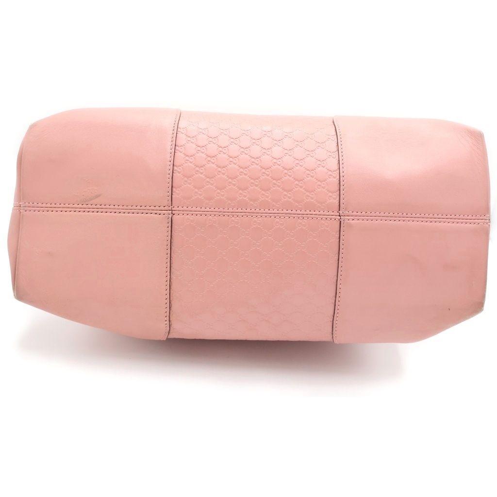 GUCCI (グッチ) GGキャンパス ハンドバッグ ピンク レザー 449243